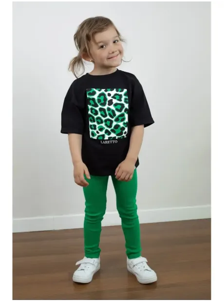 Костюм для девочки, футболка оверсайз с леггинсами