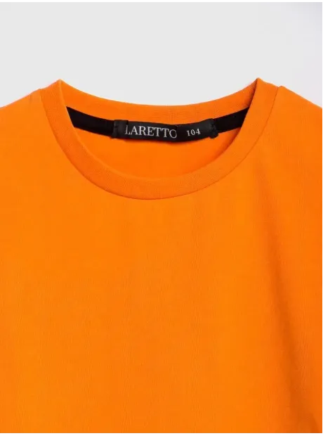 Оранжевый лонгслив базовый для девочки