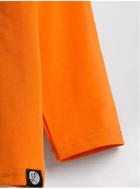 Оранжевый лонгслив базовый для девочки