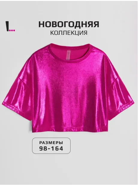 Футболка фуксия новогодняя для девочки