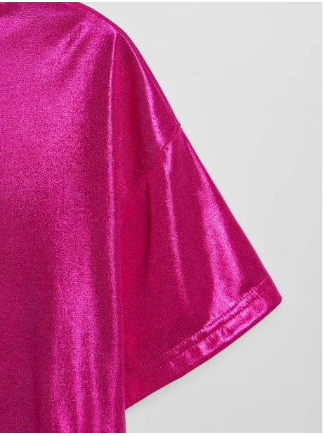 Футболка фуксия новогодняя для девочки