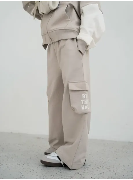 Спортивный костюм, бежевый для девочки