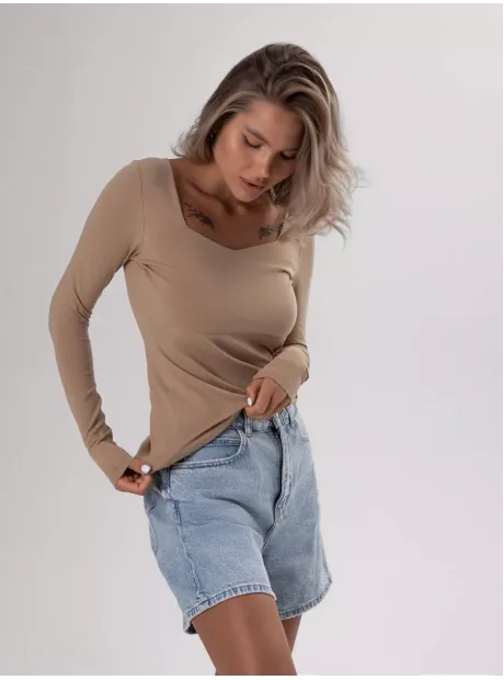 Лонгслив облегающий трикотажный