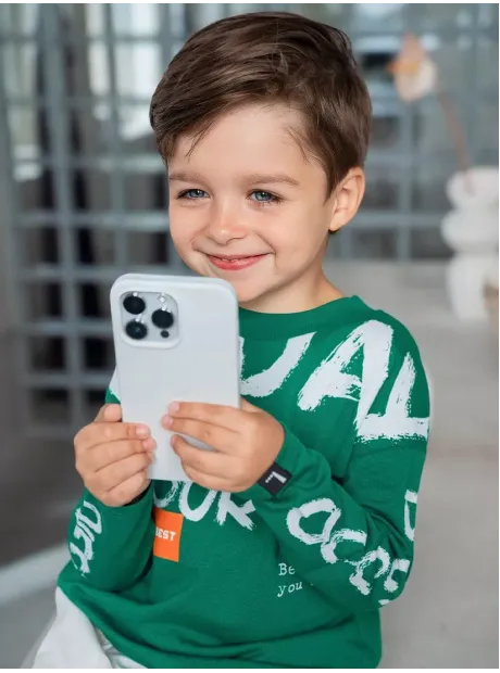 Зеленый лонгслив оверсайз для мальчика