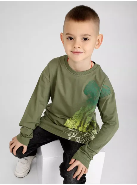 Лонгслив детский трикотажный с принтом