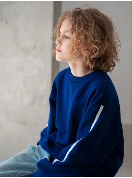 Синий свитшот оверсайз для мальчика