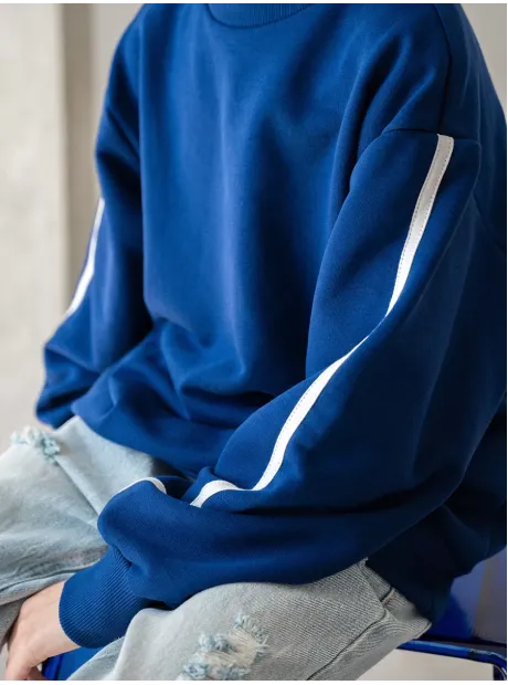 Синий свитшот оверсайз для мальчика