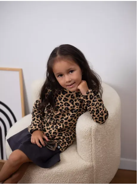 Лонгслив леопардовый в рубчик кофта для девочки