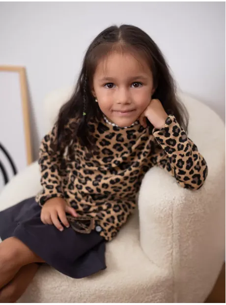 Лонгслив леопардовый в рубчик кофта для девочки