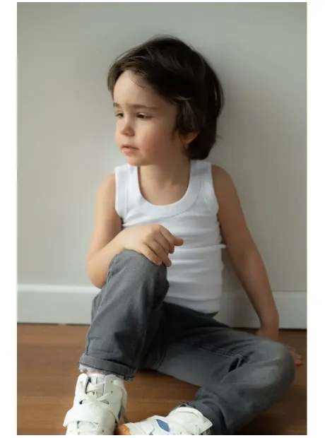 Белая майка детская базовая для мальчика 100% хлопок