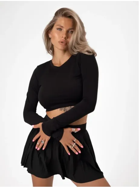 Лонгслив укороченный облегающий с длинным рукавом