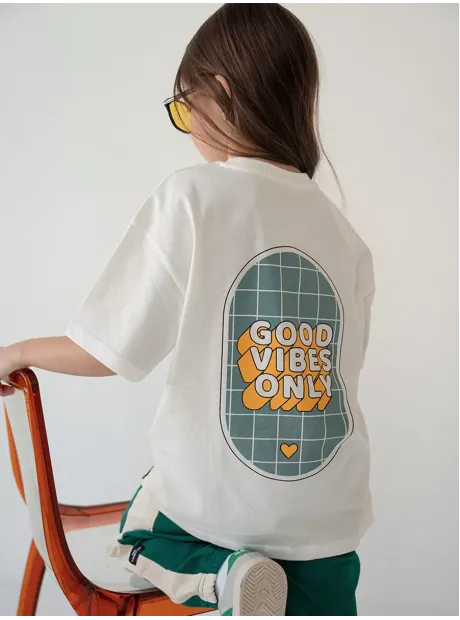 Футболка детская оверсайз с принтом трикотажная