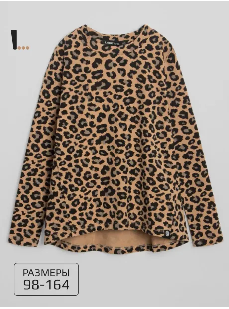 Леопардовый лонгслив оверсайз для девочки