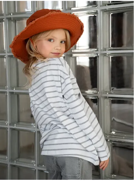 Лонгслив для девочки в полоску, тельняшка