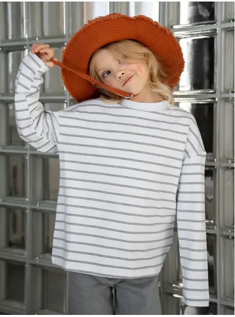 Лонгслив для девочки в полоску, тельняшка