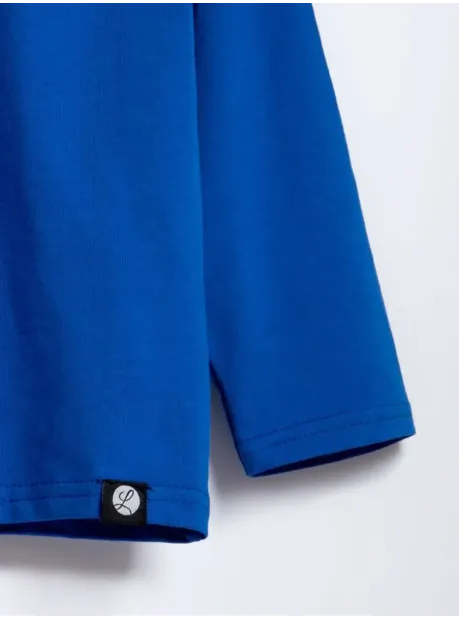 Синий лонгслив базовый для девочки