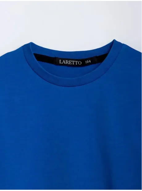 Синий лонгслив базовый для девочки