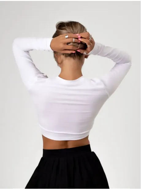 Лонгслив укороченный облегающий с длинным рукавом