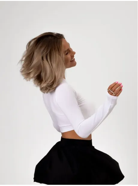 Лонгслив укороченный облегающий с длинным рукавом