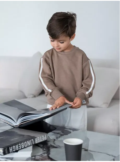 Бежевый свитшот оверсайз для мальчика