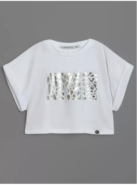 Футболка оверсайз укороченная с принтом