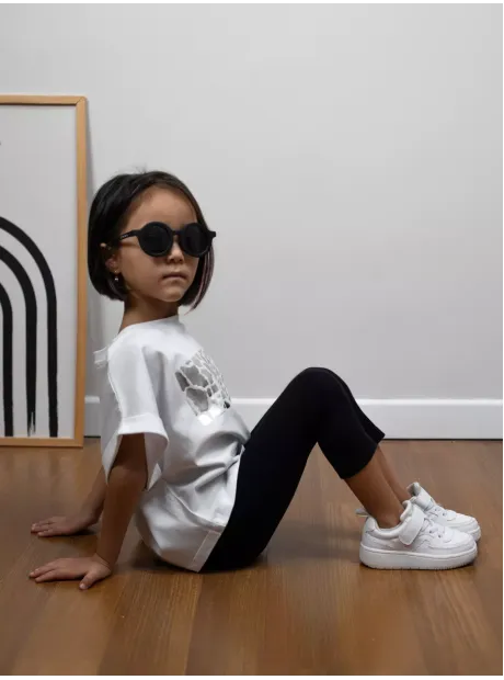 Футболка оверсайз укороченная с принтом