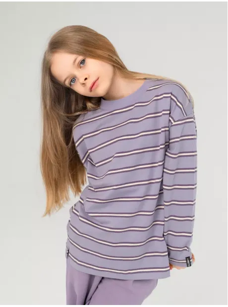 Лонгслив детский оверсайз в полоску