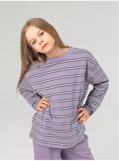 Лонгслив детский оверсайз в полоску